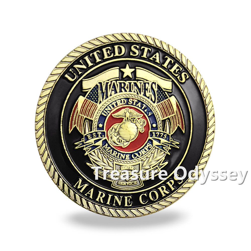 USMC Challenge Coin US Military Service Marines Devil Dog Honor Commemorative