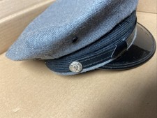 Vintage Gray Security Police Chauffeur Visor Hat Peak Cap Size 7 1/8 Used picture