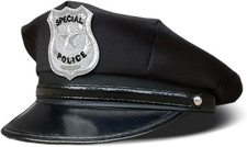 Classic Black Police Hat Adult – Durable Police Officer Costume Hat for Men and picture