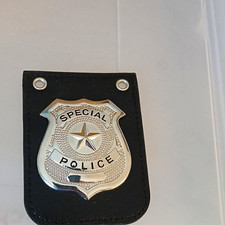 Special Police Novelty Replica Police Badge Black Clip-On Holder made of metal picture