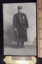 POLICE CHIEF VISIBLE ON THE HAT BADGE CLUB REAL PHOTO POSTCARD EARLY 1900's  picture