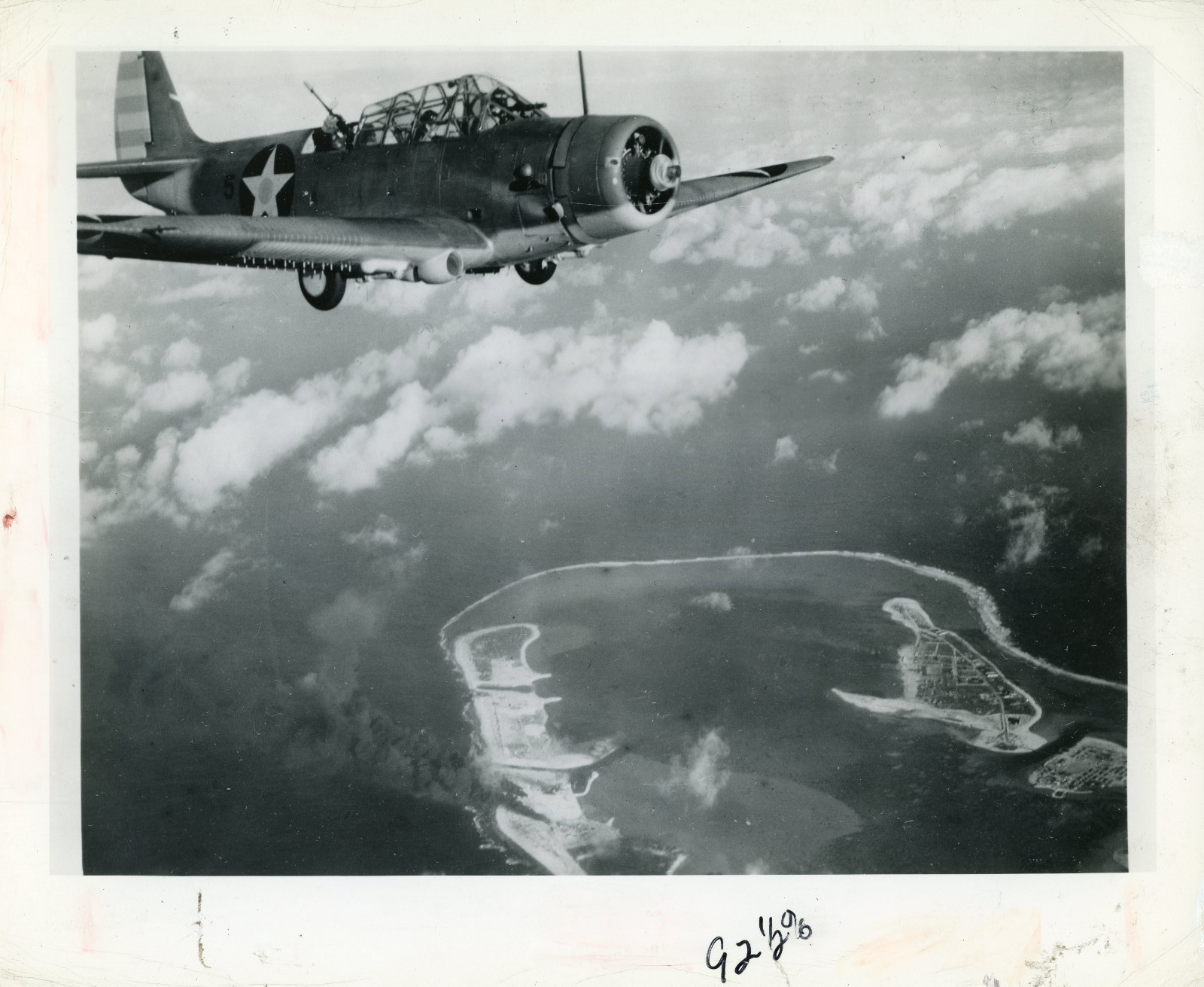 1942 US Navy Photo Douglas TBD Devastator  WWII Wake Island Attack