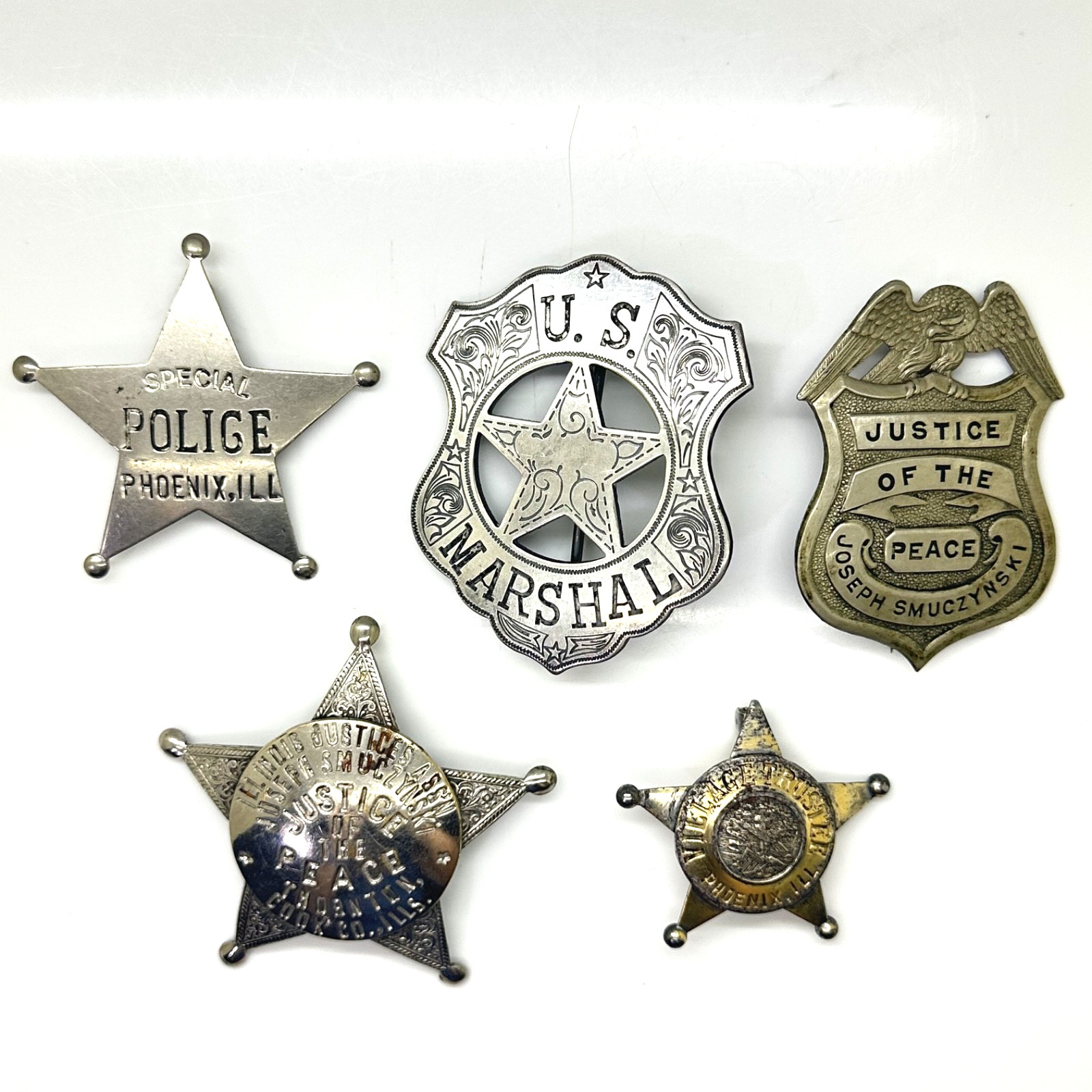 LOT OF 5 ONE PERSON BADGE COLLECTION