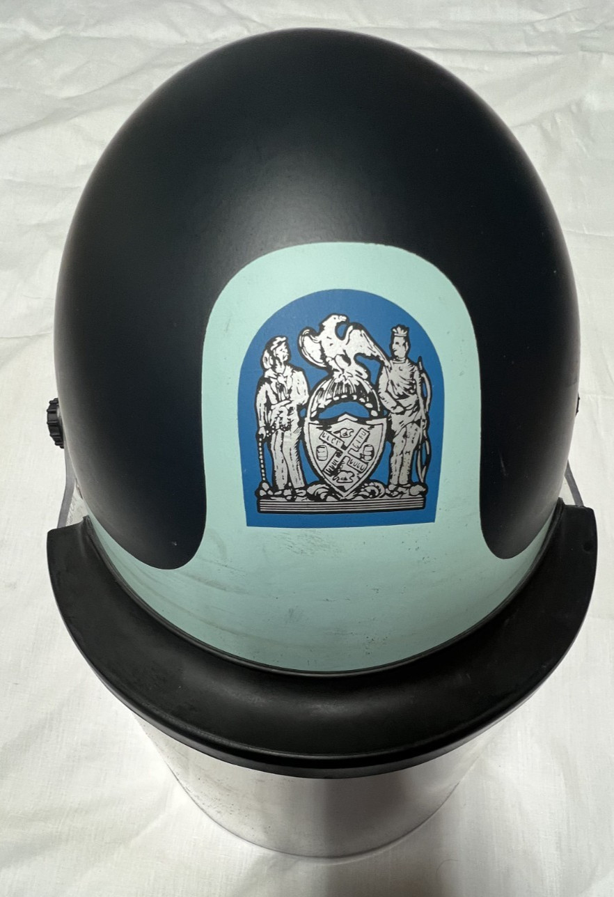 Vintage NYPD Police Riot Helmet with face shield & Original Bag  Nice conditon