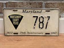 1997 Maryland license plate - Montgomery County Police 75th Anniversary picture