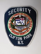CLIFTON PARK NY SECURITY VINTAGE  PATCH SHOULDER CREST STATE POLICE SOUVENIR picture