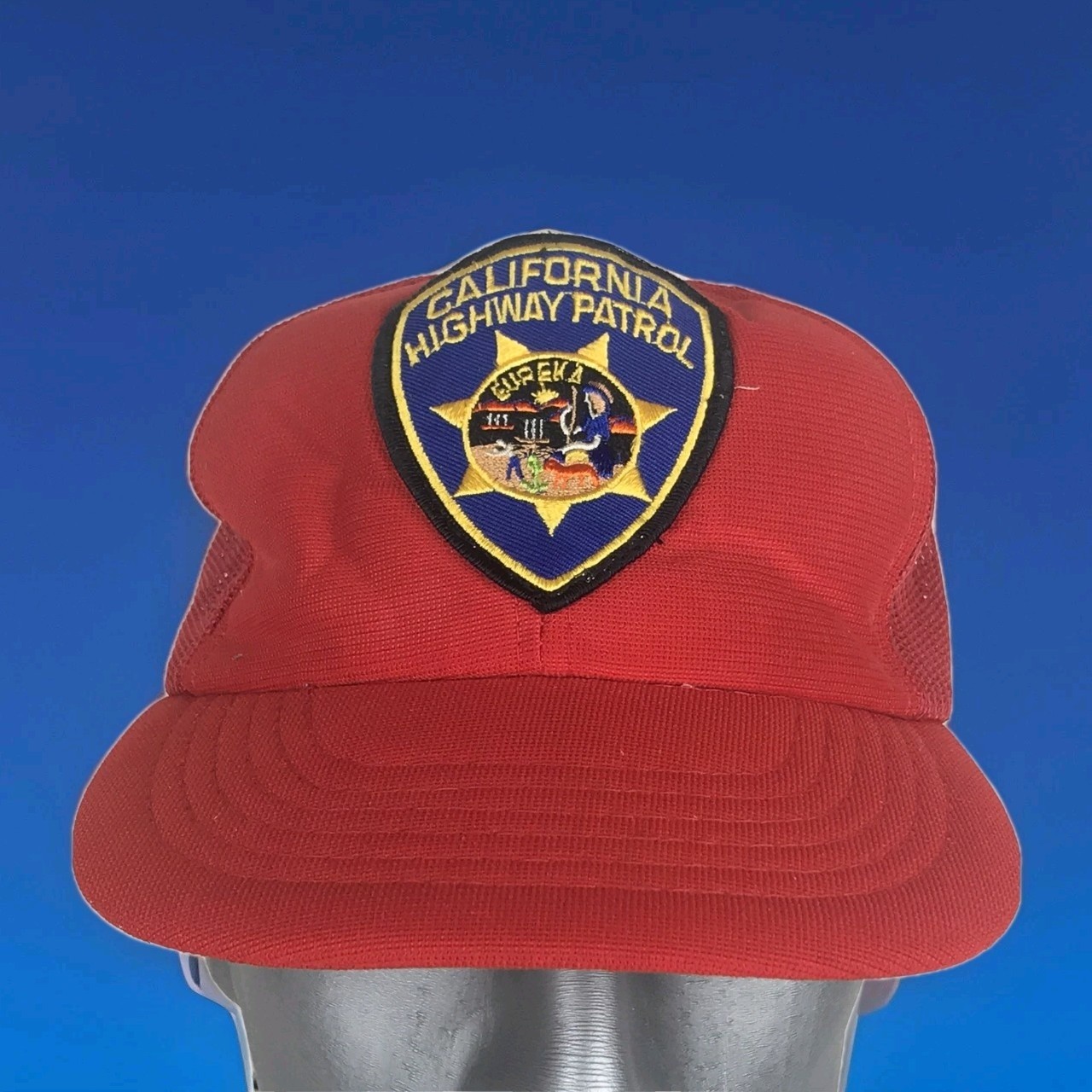 California Highway Patrol Hat Cap Red Mesh Foam Snap Back Eureka Patch Vintage 8 California Highway Patrol Hat Cap Red Mesh Foam Snap Back Eureka Patch Vintage 8