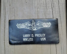 Vintage US Navy Submariner Patch MM1/SS Larry D. Presley black & Silver picture
