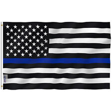 Anley Fly Breeze 3x5 Ft Thin Blue Line USA Flag Law Enforcement Officers Flags picture