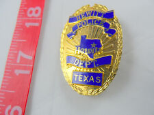 Hewitt Texas Police Dept Goldtone + Blue Enamel Big 1-1/2