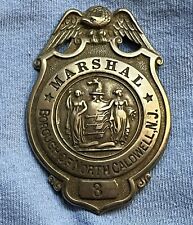 Antique Caldwell NJ Marshal Badge 3 Over 100 Years Old picture