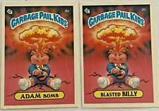1985 GARBAGE PAIL KIDS ADAM BOMB 8A & BLASTED BILLY 8B SERIES 1 MATTE RARE picture