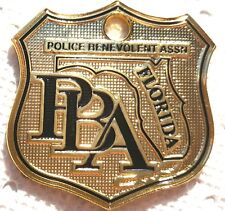PBA FLORIDA LAW ENFORCEMENT SUPPORTER CAR GOLD POLICE LICENSE TAG SHIELD PLATE   picture