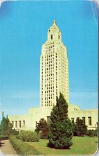 State Capitol Baton Rouge LA Tallest Building South Flowers Vintage Postcard UNP picture