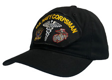 US Navy Corpsman Hat FMF Ball Cap Cotton Black DAD CAP Unstructured picture
