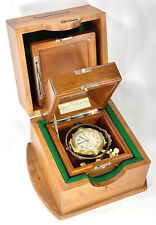 WWII HAMILTON 22 Marine Chronometer in Double Mahogany Boxes - Running Strong  picture