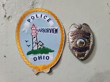 Vintage Obsolete Harborview Ohio Police Badge and Patch. *Disbanded Department* picture