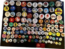 LOT OF 120 VINTAGE ENGLISH AND SOME AMERICAN BADGES  SIZES 2.1/8. 1.5 1.0  picture