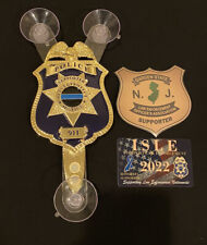 FULLSET: 2022 PBA POLICE GOLD SUPPORTER CAR WINDOW SHIELD + CARD +DECAL STICKERS picture