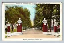 Baton Rouge LA- Louisiana, Entrance, State University, Vintage c1921 Postcard picture