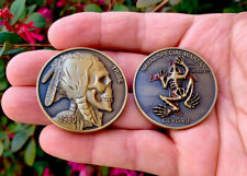 Navy Seal Team 6 DEVGRU NSW Gold Indian Skull Tribe Bone Frog Challenge Coin 🪙 picture