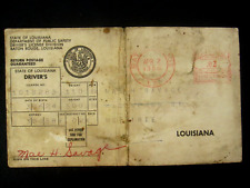 Vintage Louisiana Vehicle License Driver's 1956,Baton Rouge,Metairie,Lemon St. picture