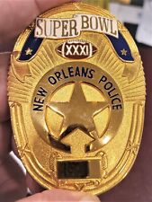 New Orleans Police Badges - Gold  - Super Bowl XXI - VERY RARE obsolete badges picture