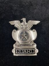 SECURITY GUARD BADGE STAR & EAGLE SILVER TONE VINTAGE picture
