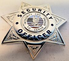 VINTAGE OBSOLETE SECURITY OFFICER GUARD BADGE SILVER TONE STAR picture