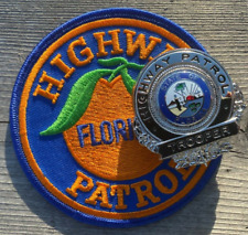Vintage Florida Highway Patrol Uniform Patch and Badge Pin NO SHIP TO FLORIDA picture