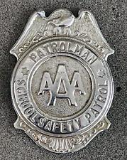 Vintage Badge AAA School Safety Patrolman Original Old Collectible Badges  picture