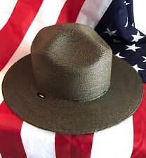 STRATTON HAT S40 /TROOPER/SHERIFF/ POLICE/RANGER/OLIVE DRAB STRAW  HAT SZ 6 7/8 picture