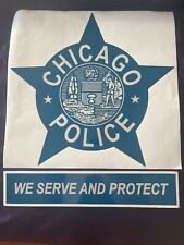 Vintage Obsolete Chicago Police Squad Car Door Decal Reflective Star full size picture