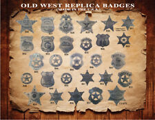 20 ASSORTED OLD WEST WESTERN BADGES,STAR,VINTAGE,COLLECTIBLE, YOU PICK STYLES picture