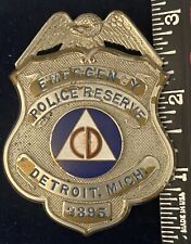 Obsolete Detroit Michigan Emergency Police Reserve Civil Defense Shield. picture