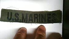 MILITARY PATCH US MARINES NAME TAPE OD GREEN OLDER COMBAT USED PULL OFF UNIFORM picture