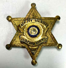 Vintage Obsolete Deputy Sheriff Badge Police Guilford County NC Greenblatt NYC picture