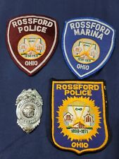 Vintage Obsolete ROSSFORD Ohio Police 1 Badge and 3 Patches. picture