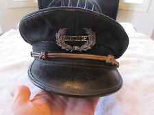Vintage Early Police Highway Patrol Motorcycle Cap/Hat  With Badge Original picture