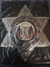 Private Security Guard Badge Shield 6-Point Star Silver picture