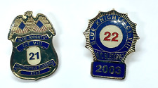 2 Blue Knights CT Police Motorcycle BLESSING Hat/Vest/Jacket Pin 2002/2003 picture