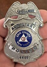 OBSOLETE VINTAGE STATE OF NEW YORK Erie County Auxiliary POLICE BADGE Vest 3” picture