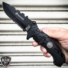 M-tech USMC Spring Open Assisted Marines BLACK Tactical Folding Pocket Knife NEW picture