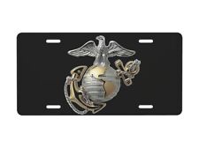 USMC License Plate Marines Marine Corps Emblem On Black picture