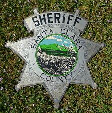 Rare Large Vintage Santa Clara County California Sheriff Police Metal Tin Sign   picture