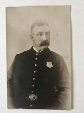 Policeman Police Officer with Mustache Occupational Real Photo Postcard RPPC picture