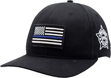 American Flag Blue Line Hat Chicago Police Department  picture