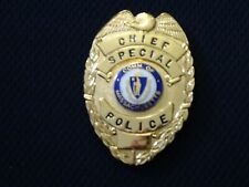 Police Badge Chief Special Police Comm of Massachusetts Gold Shield Exc Cond.  picture