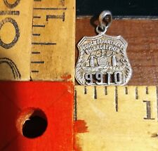 Vintage Sterling? Philadelphia Police Dprtmnt #9910 Mini Police Badge Charm 4.4g picture