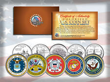 US ARMED FORCES State Quarter 5-Coin Set ARMY NAVY MARINES AIR FORCE COAST GUARD picture